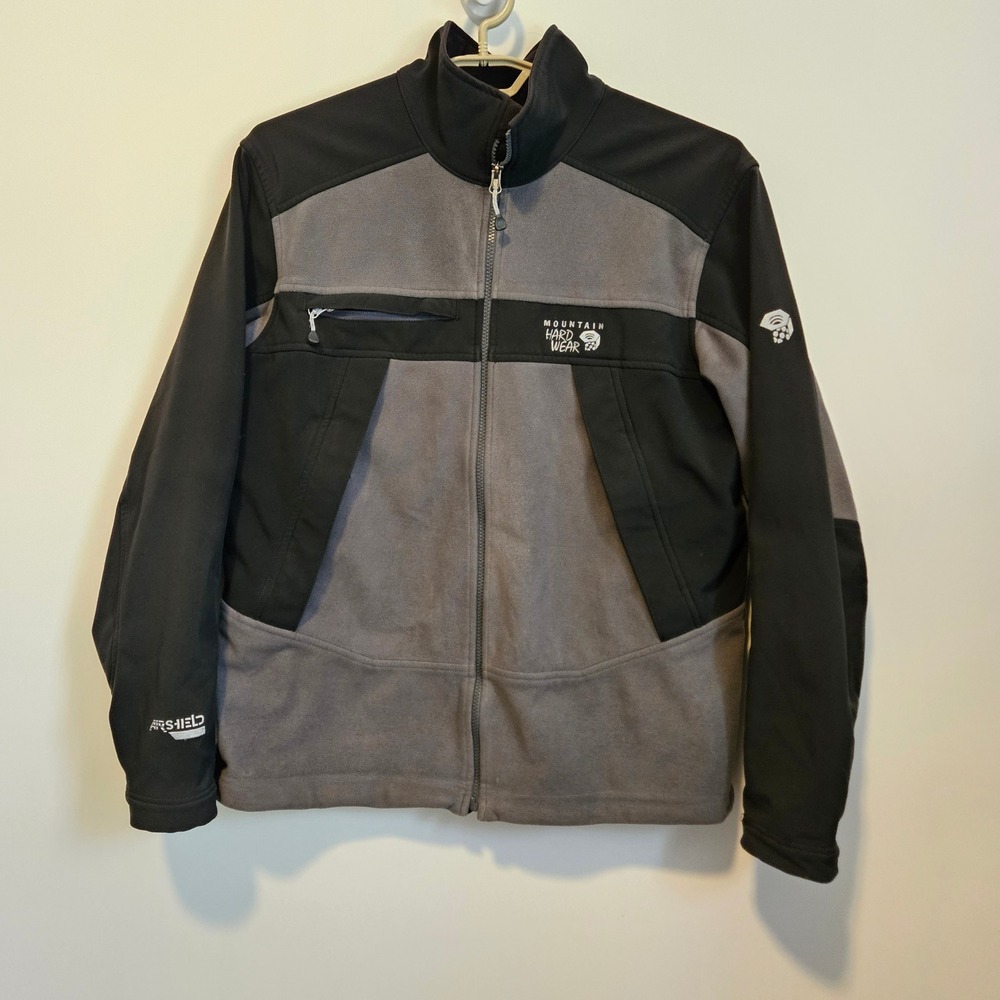 Mountain Hardwear AirShield Fleece Softshell Jacket Gray Black Mens Large L